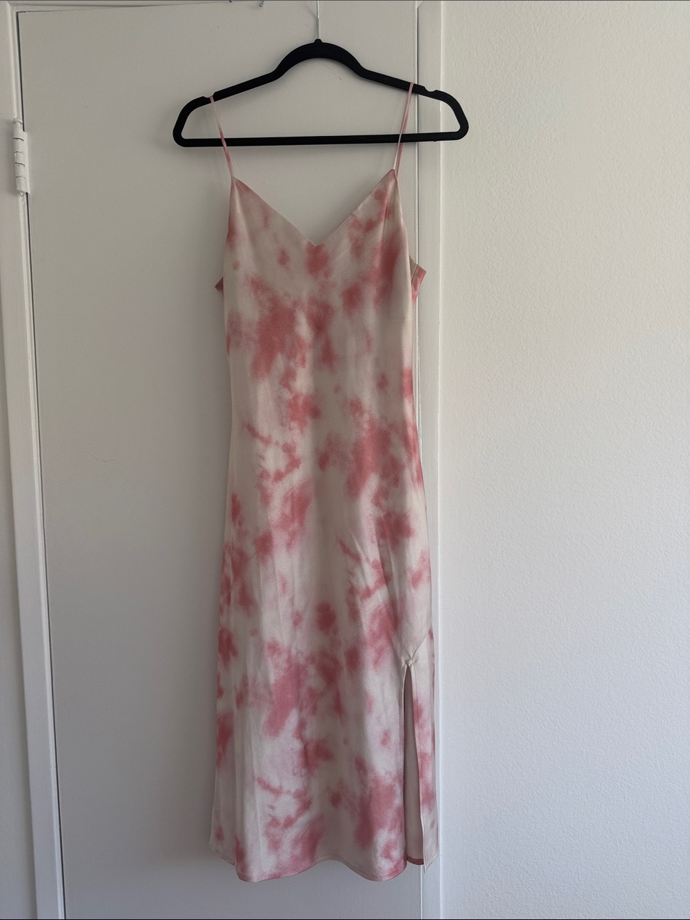 Willow Pink Tie-Dye Slip Midi Dress